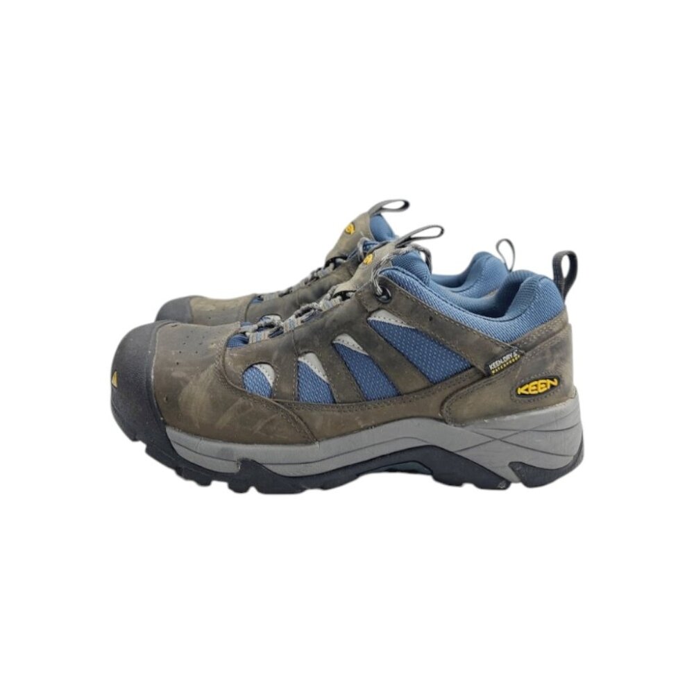 Keen Men's Khaki Blue Lexington Composite Toe Leather Ankle Work Boots Size 10D